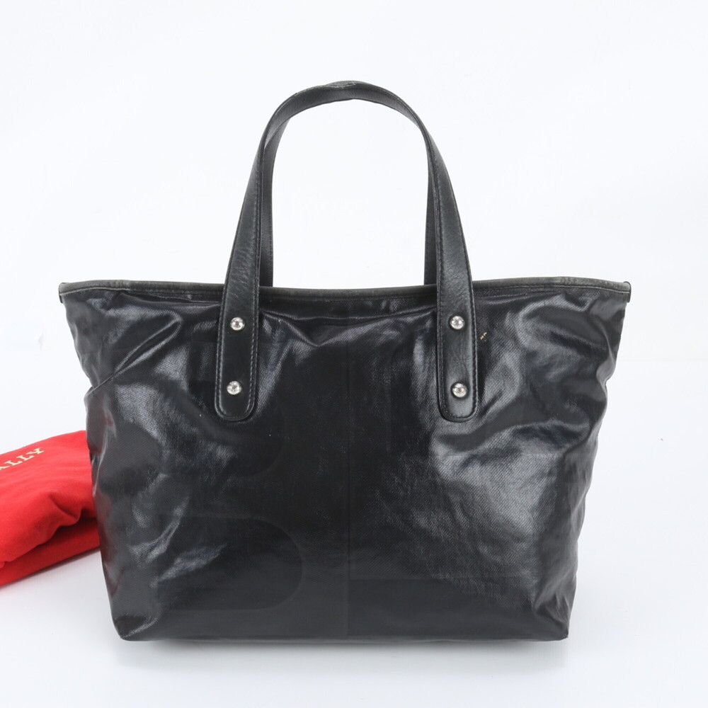 Bally Leather Tote Bag, Shoulder Handbag, Black, Brand Name, Women's